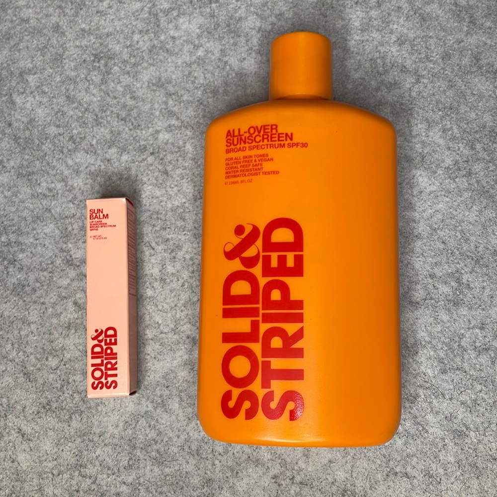 Solid & Striped sunscreen set - 8oz Sunscreen + 0.12oz Sun Balm (lip care)